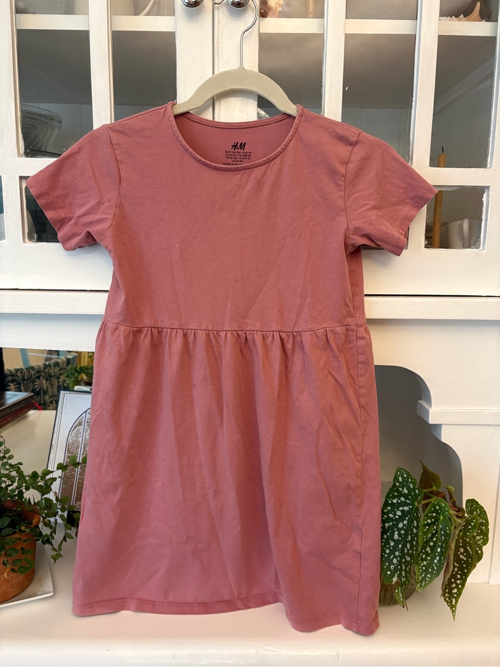 H&M Girls' Dusty Rose Short Sleeve Jersey Dress